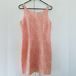 MERONA 100% silk pink floral midi dress size 10. U.S size M